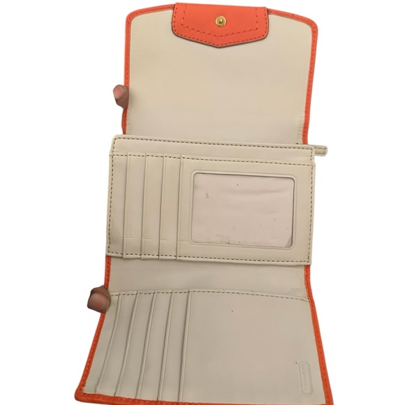 Coach Ashley Mini Tote & CoachCompact Clutch Wallet Tearose Orange - Picture 4 of 12